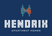a logo for a home automation system with the word hendrix apartments homes