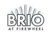 a logo for brook at firewheel with steel rods