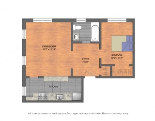 The Metropolitan Tier 12: 1 Bedroom Floor Plan