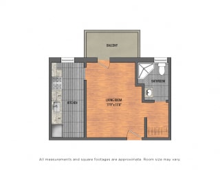 The Metropolitan Apartments Tier 18 Studio Floor Plan