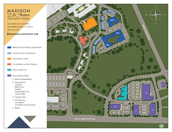 map at Madison Ellis Preserve, Newtown Square