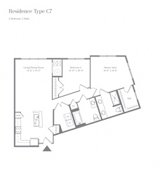 Type C7 Floor Plan at 140 Mayhill, New Jersey
