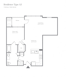 Type A3 Floor Plan at 140 Mayhill, Saddle Brook, NJ