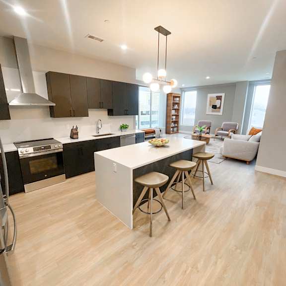 Kitchen at Main Living Apartments in Royal Oak, MI