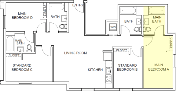 Floor Plan  Forest Floor Plan Main Bedroom A