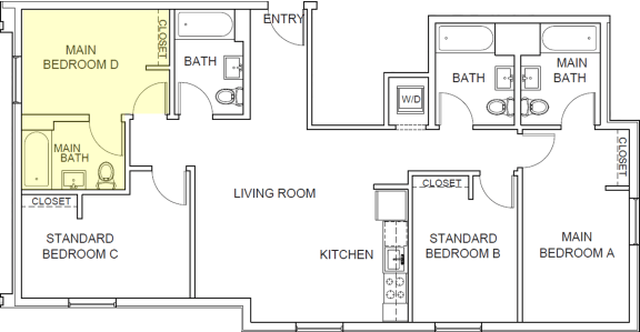 Forest Floor Plan Main Bedroom D