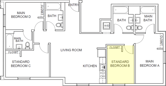 Floor Plan  Forest Floor Plan Main Bedroom B