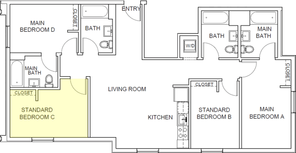 Forest Floor Plan Main Bedroom C