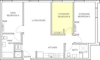 Moss Floor Plan Standard Room B