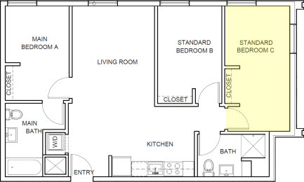 Moss Floor Plan Standard Room C