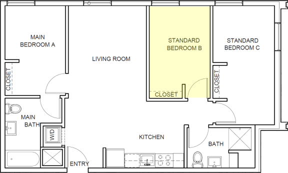 Floor Plan  Moss Floor Plan Standard Room B