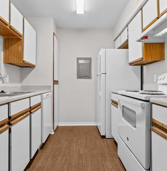 Kitchen with dishwasher at Valley Ridge Apartments in Lewisville TX