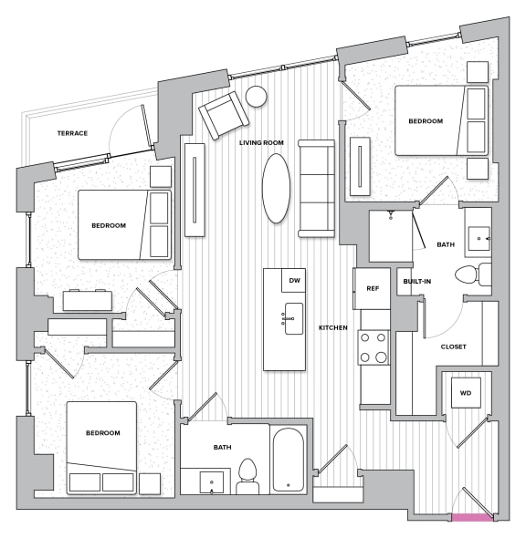 Highgrove 1 - WDU ( Call for Income Restrictions) 2 Bed 2 Bath Floor Plan Floor Plan Highgrove 1 - WDU ( Call for Income Restrictions) 2 Bed 2 Bath Floor Plan at Kingston at McLean Crossing, McLean, Virginia