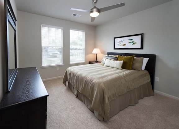 Large bedrooms with ceiling fan