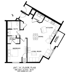  Floor Plan 1 Bedroom 1 Bathroom
