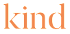 The image features the word "kind" in a bold, orange font.