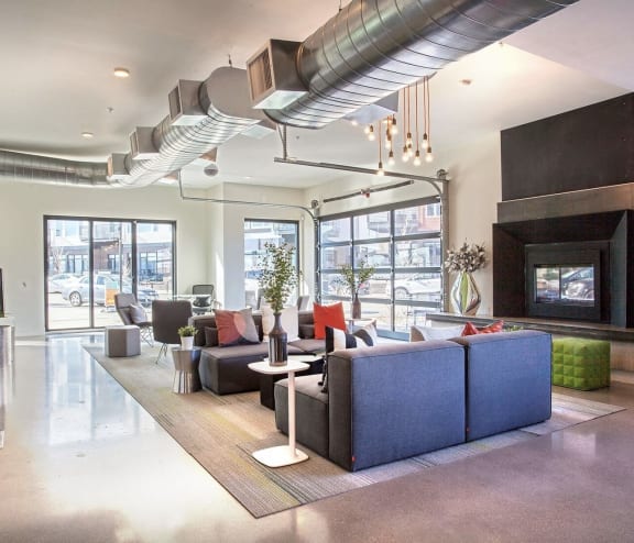 Clubhouse With Expansive Windows at Delo Apartments, Louisville, Colorado