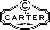 A black and white logo with the text "The Carter".