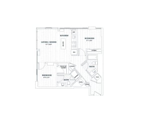  Floor Plan 2 Bedroom - 2 Bath | b07