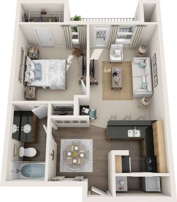 The Haven Floor Plan at Harbour Breeze Apartments