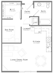 The Flats at Shadow Creek Floorplan - Pawnee - 1-Bedroom
