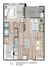 1 Bedroom A3 Floor Plan at Lofts at Katy Ranch, Katy, 77494