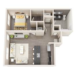 UNIT 1C Floor Plan at Vicina - Modern Urban Flats, Troy, NY, 12180