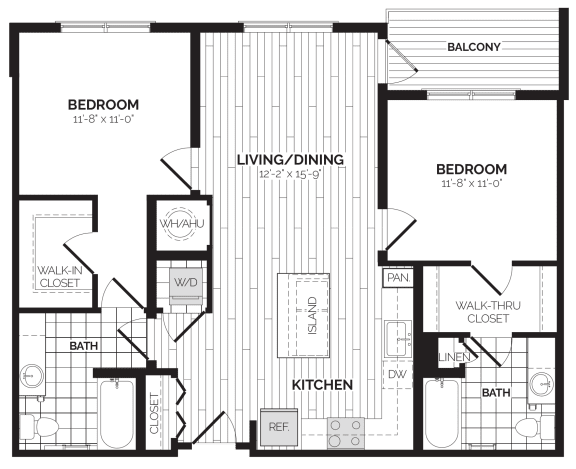 B1 Floor Plan at Rivergate, Woodbridge, VA, 22191