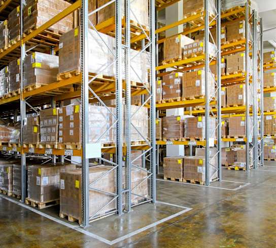 Warehouse Space With Shelving Containing Products