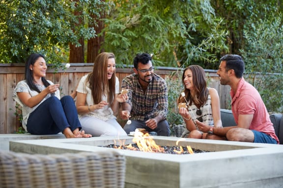 People at fire pit 