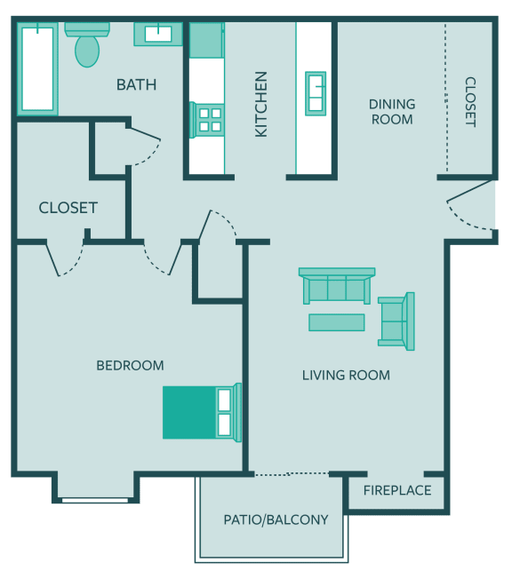 1 bedroom apt floor plan