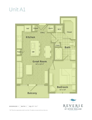 1 Bedroom apartment for rent with Great Room
