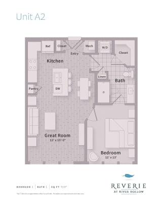 A2 1 Bedroom apartment with Great Room