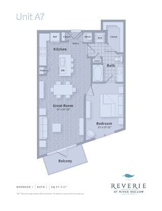 Spacious 1 bedroom apartment for rent, A7 plan