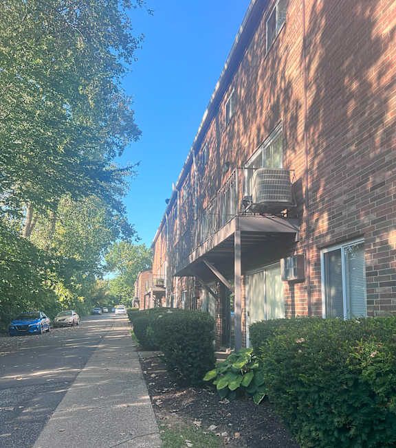 A tree-lined stre at Garfield Villa Apartments, Garfield Heights, OH