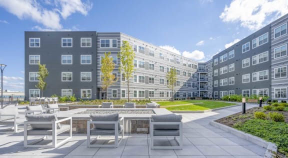 Shot of The Val's courtyard