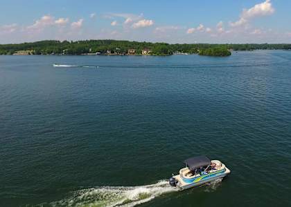 a boat on the water in a body of water at Echo at Lake Norman, Mooresville, NC