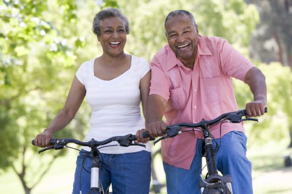 Biking at Mariposa at Clear Creek Webster 55+ Apartments, Texas