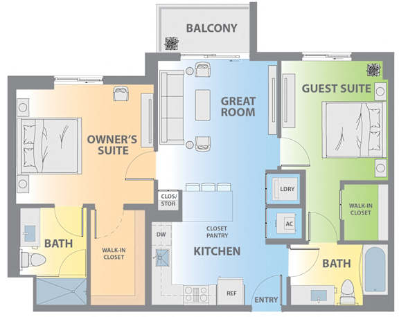 a floor plan of a room with a bathroom and a closet