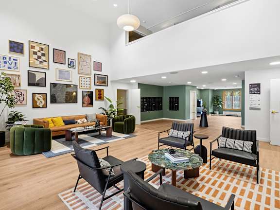 Impressive Living Room at Oak Park City, Illinois