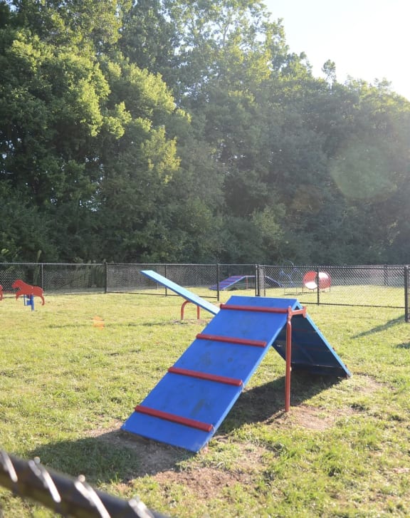 a skateboard ramp in a park next to a fence