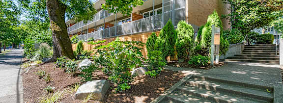 Small shrub with Screened Balcony at Julie Ann, Portland, OR, 97215