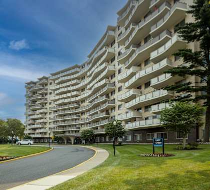 A large apartment building at Premier at Cherry Hill, Cherry Hill, New Jersey