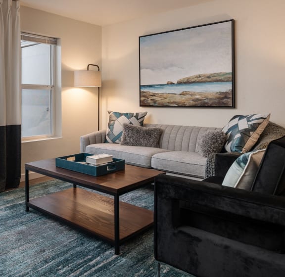 Living Room With Expansive Window at Edgewater Apartments Boise, Boise, 83703