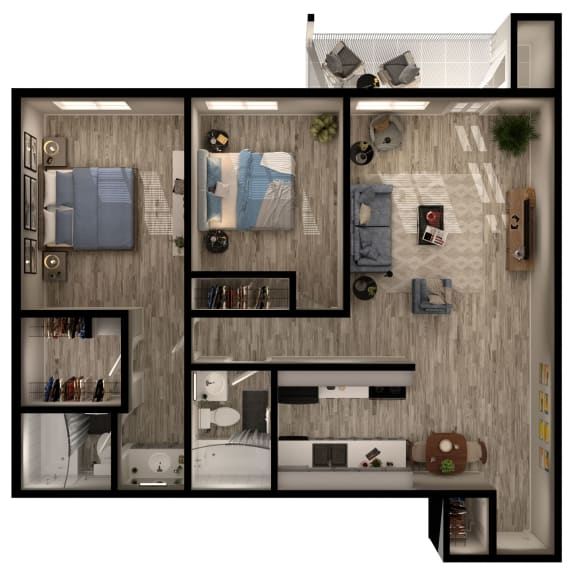 Floor Plan  B1 Floor Plan at Agave Apartments, Tucson, 85704