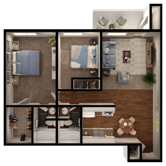 B1 Floor Plan at Elevation Apartments, Arizona, 85718