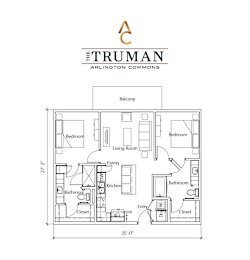 A floor plan for a home by The Truman Arlington Commons.