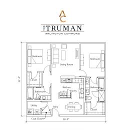 A floor plan for a home by The Truman Arlington Commons.