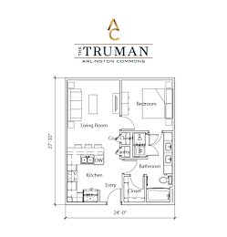 A floor plan for a home by The Truman Arlington Commons.