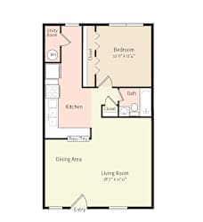 2D Floorplan of 1 Bedroom 1 Bath_1